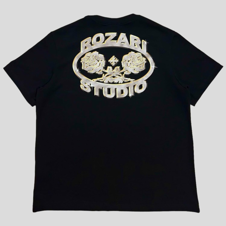 ROSES BLING - Black tee back.JPG